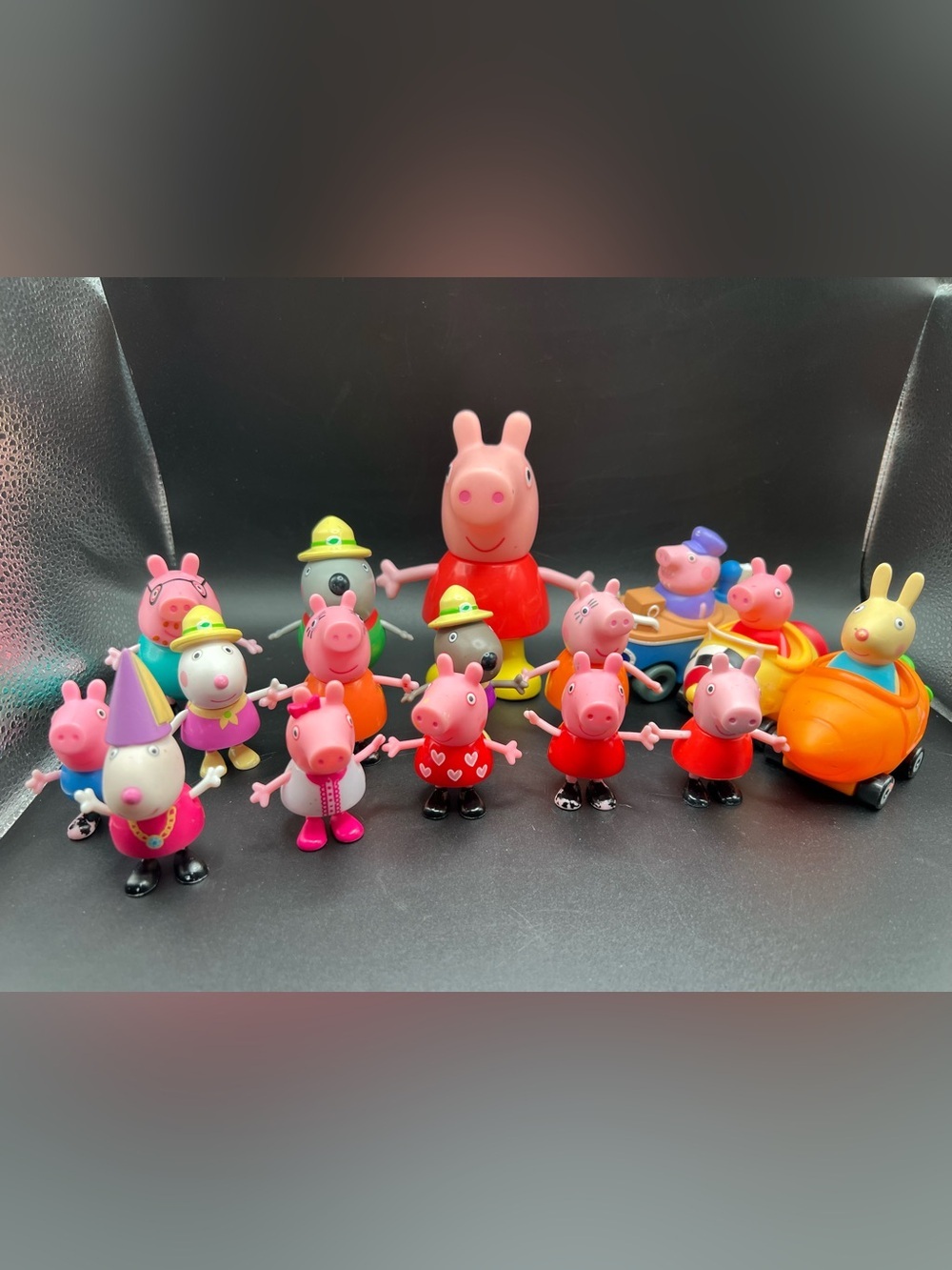 Mixed Lot Of Collectible Peppa Pig Figures And Cars
